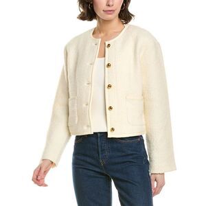 Femme Society Womens Wool-Blend Jacket, Beige